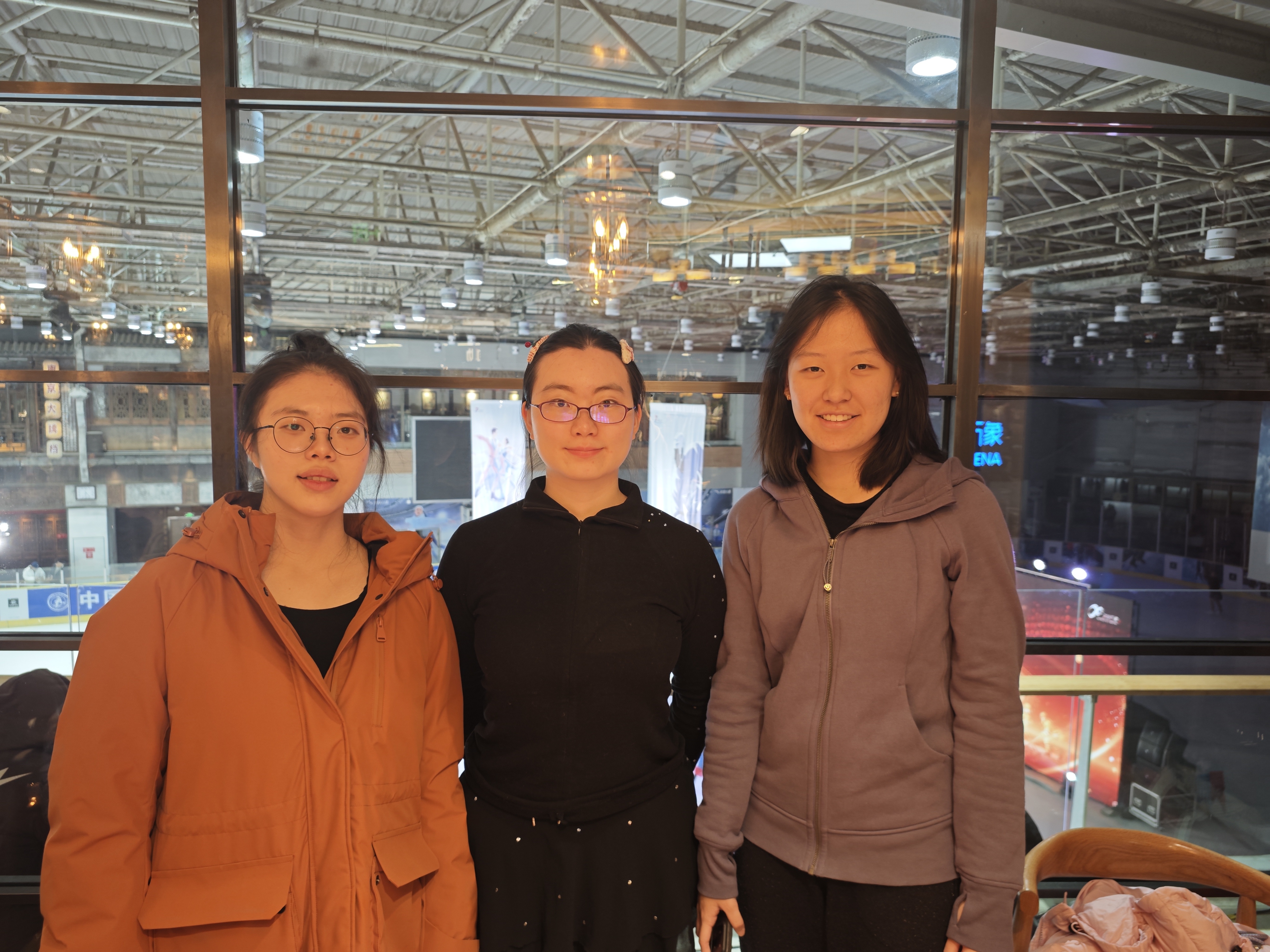 Skaters gathering at an ice rink